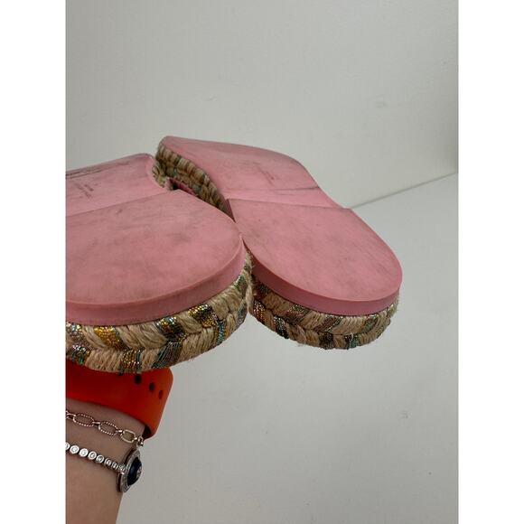 Sophia Webster Women Slides 7.5 Pastel Ines Woven Espadrille Slip-On Sandals - Picture 8 of 9